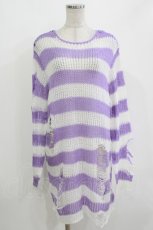 画像1: KILL STAR / Viola Knit Sweater M ホワイト×パープル H-26-09-29-033-PU-TO-KB-ZH (1)