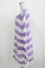 画像2: KILL STAR / Viola Knit Sweater M ホワイト×パープル H-26-09-29-033-PU-TO-KB-ZH (2)