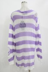 画像3: KILL STAR / Viola Knit Sweater M ホワイト×パープル H-26-09-29-033-PU-TO-KB-ZH (3)