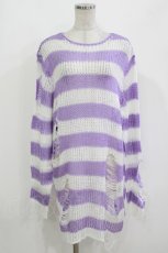 画像1: KILL STAR / Viola Knit Sweater M ホワイト×パープル H-26-09-29-034-PU-TO-KB-ZH (1)