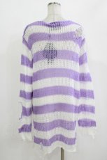 画像3: KILL STAR / Viola Knit Sweater M ホワイト×パープル H-26-09-29-034-PU-TO-KB-ZH (3)