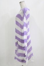 画像2: KILL STAR / Viola Knit Sweater L ホワイト×パープル H-26-09-29-035-PU-TO-KB-ZH (2)
