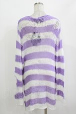 画像3: KILL STAR / Viola Knit Sweater L ホワイト×パープル H-26-09-29-035-PU-TO-KB-ZH (3)