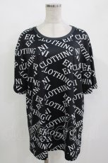 画像1: NieR Clothing / ロゴ総柄カットソー  黒×白 H-26-09-29-046-PU-TS-KB-ZH (1)