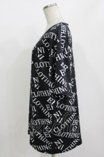 画像2: NieR Clothing / ロゴ総柄カットソー  黒×白 H-26-09-29-046-PU-TS-KB-ZH (2)