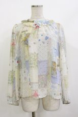 画像1: Franche Lippee / おこのみスタンドブラウス M パッチワーク H-26-09-29-1051-LO-BL-NS-ZH (1)