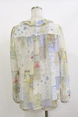 画像2: Franche Lippee / おこのみスタンドブラウス M パッチワーク H-26-09-29-1051-LO-BL-NS-ZH (2)