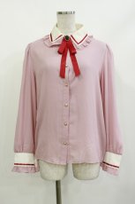 画像1: manon select / リボンブラウス Free ピンク H-26-09-29-1057-LO-BL-NS-ZH (1)