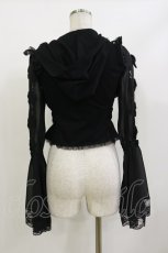 画像2: AVENCHUMU / Flared sleeve ribbon and frill zip tops Free ブラック H-26-09-29-1080-LO-OP-NS-ZH (2)