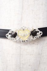 画像2: axes femme / ハートショコラ細ゴムベルト 全長68 幅1.8 バックル縦3.6 バックル横8 黒 H-26-09-29-1021-AX-ZA-SZ-ZH (2)