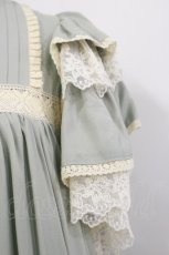 画像4: Hoshibako Works / リリアンヌ姉妹　パステルカラーワンピース(ロング丈) Free グリーン/生成り H-26-09-29-1029-LO-OP-NS-ZH (4)