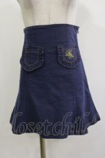 画像1: pium / ポケット刺繍フレアスカパン Free ブルー H-26-09-29-1038-0-SK-NS-ZH (1)