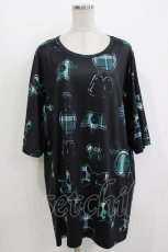 画像1: NieR Clothing / プリント半袖CUTSEW F 黒 H-26-09-29-061-PU-TO-KB-ZH (1)