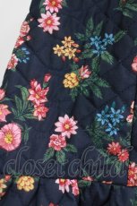 画像2: Jane Marple Dans Le Salon / Flowers of Jouy puffer scarf  ネイビー H-26-09-29-069-JM-ZA-KB-ZH (2)