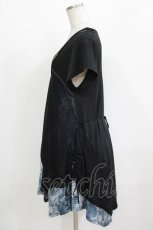 画像2: Ozz Croce / レイヤード風アシメワンピース  黒×青 H-26-09-29-007-OO-OP-AK-ZH (2)