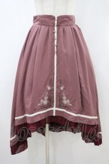 画像1: axes femme / 薔薇刺繍フィッシュテールスカート M ピンク×ワイン H-26-09-29-2037-AX-SK-IG-ZH (1)