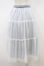 画像2: axes femme / チュールレイヤードスカート M サックスｘ白 H-26-09-29-2043-AX-SK-AS-ZH (2)