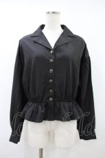 画像1: axes femme NOSTALGIE / ペプラムシャツブラウス F 黒 H-26-09-29-2048-AX-BL-SZ-ZH (1)