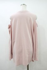 画像2: axes femme POETIQUE / 刺繍オフショルロンＴ  ピンク H-26-09-29-2050-AX-TS-OW-ZH (2)
