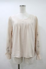 画像1: axes femme / 花刺繍×チュールブラウスプルオーバー M 生成り H-26-09-29-2053-AX-BL-SZ-ZH (1)