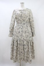 画像1: axes femme POETIQUE / クラシックフラワーワンピース M ベージュ H-26-09-29-2012-AX-OP-SZ-ZH (1)