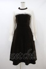 画像1: axes femme POETIQUE / コーデュロイ切り替えワンピース M ブラウン×キナリ H-26-09-29-2020-AX-OP-OW-ZH (1)