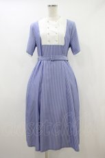 画像1: axes femme / フレンチマリンストライプワンピース M ブルー H-26-09-29-2023-AX-OP-YZ-ZH (1)