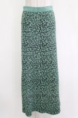 画像1: Candy Stripper / レオパードニットスカート  ミントグリーン H-26-09-29-014-PU-SK-KB-ZH (1)