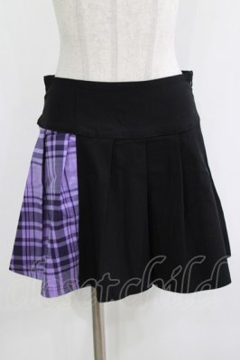 Preview of CATTLE PLEATED SKIRT S ブラック/ライラックタータン