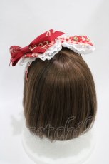 画像2: To Alice / StrawberryRabbitプリントリボンカチューシャ  ワイン H-26-09-30-035-LO-AC-YZ-ZH (2)