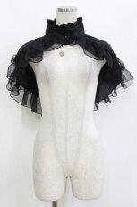 画像1: MARBLE / ゴシック調モチーフ付き立ち襟ケープ  黒 H-26-09-30-1051-GO-JA-AK-ZH (1)