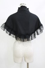 画像3: MARBLE / ゴシック調モチーフ付き立ち襟ケープ  黒 H-26-09-30-1051-GO-JA-AK-ZH (3)