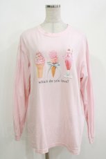 画像1: Candy Stripper / WHICH DO YOU LOVE  L/S TEE FREE PINK H-26-09-30-1067-PU-TO-AK-ZH (1)
