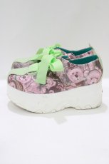 画像2: YOSUKE / 厚底リボンスニーカー 24.5cm ピンク H-26-09-30-1078-PU-SH-AK-ZH (2)