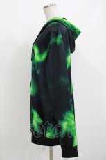 画像2: NieR Clothing / 総柄ZIPパーカー F 黒×緑 H-26-09-30-1018-PU-TO-KB-ZH (2)