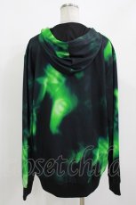 画像3: NieR Clothing / 総柄ZIPパーカー F 黒×緑 H-26-09-30-1018-PU-TO-KB-ZH (3)
