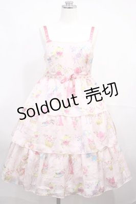 Preview of バレリーナプリントノースリーブワンピース M ピンク