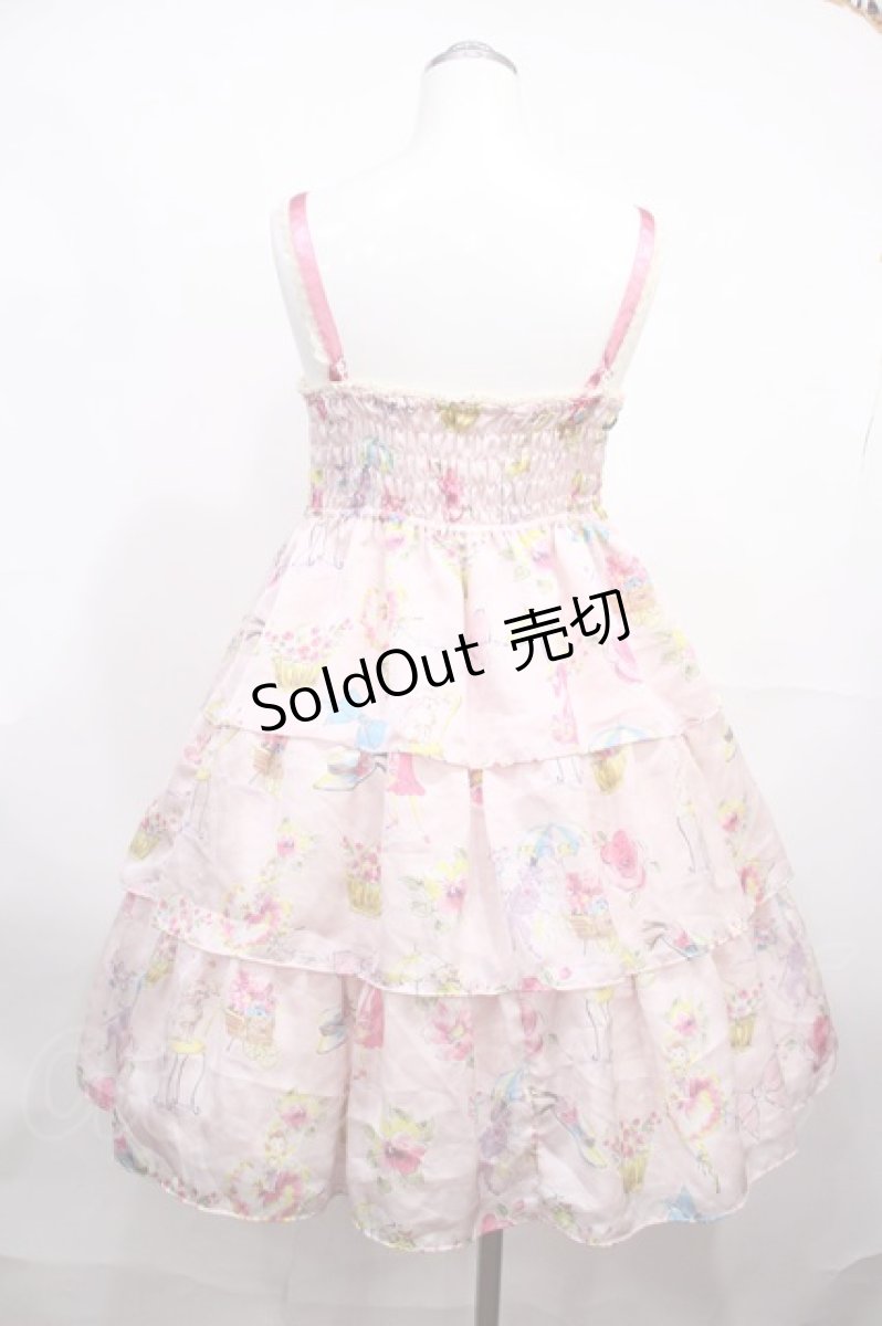 画像2: Emily Temple cute / バレリーナプリントノースリーブワンピース M ピンク H-26-09-30-005-ET-OP-NS-ZH (2)