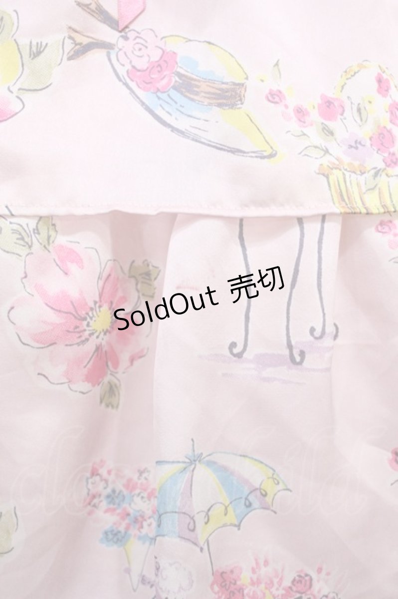 画像4: Emily Temple cute / バレリーナプリントノースリーブワンピース M ピンク H-26-09-30-005-ET-OP-NS-ZH (4)