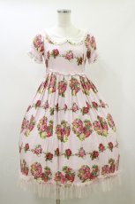 画像1: Bacio Bouquet（海外ロリータブランド） / Sugar Bouquetワンピース S ピンク H-26-09-30-2059-LO-OP-NS-ZH (1)