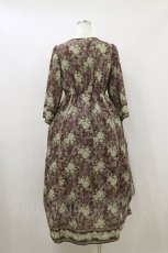 画像2: axes femme / ウォールオーナメント柄ワンピース M ブラウン H-26-09-30-2077-AX-OP-SZ-ZH (2)