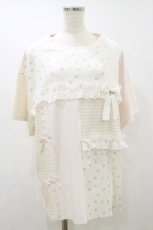 画像1: Lolime by mellfy memory / floral patchwork T-shirts Free ピンク H-26-09-30-2031-LO-TS-NS-ZH (1)