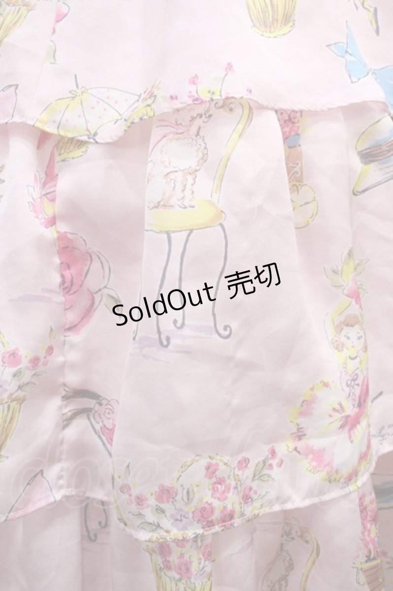 画像6: Emily Temple cute / バレリーナプリントノースリーブワンピース M ピンク H-26-09-30-005-ET-OP-NS-ZH (6)