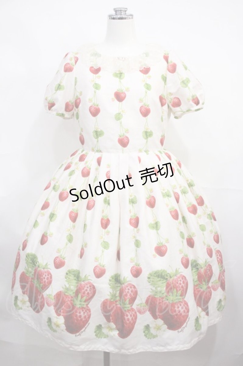 画像1: Emily Temple cute / トリプルStrawberryワンピース M 白 H-26-09-30-013-ET-OP-NS-ZH (1)