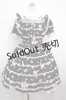 LIZ LISA / Creamy Berry柄ワンピース 0 黒 H-26-09-30-019-LO-OP-NS