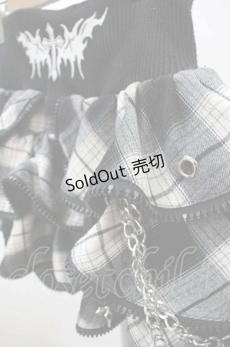 画像4: Grrr the Lipper / 悪魔NO! ジップスカート~朔~ FREE 黒×白 H-26-10-01-1033-0-SK-AK-ZH (4)