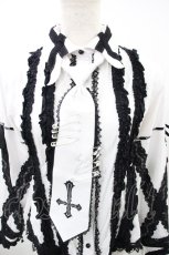 画像4: DimMoire / Gothic学園ブラウス M 白×黒 H-26-10-01-1021-0-BL-AK-ZH (4)