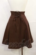 画像2: Fi.n.t / バックレースアップフレアースカート Free BROWN H-26-10-01-013-CA-SK-NS-ZH (2)