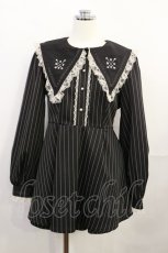 画像1: NOEMIE / ゴシック刺繍セーラーセットアップ M ブラック/ストライプ H-26-10-01-016-LO-OP-NS-ZH (1)