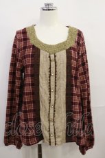 画像1: axes femme / チェックプルオーバー M ワイン H-26-10-01-022-AX-TO-NS-ZH (1)